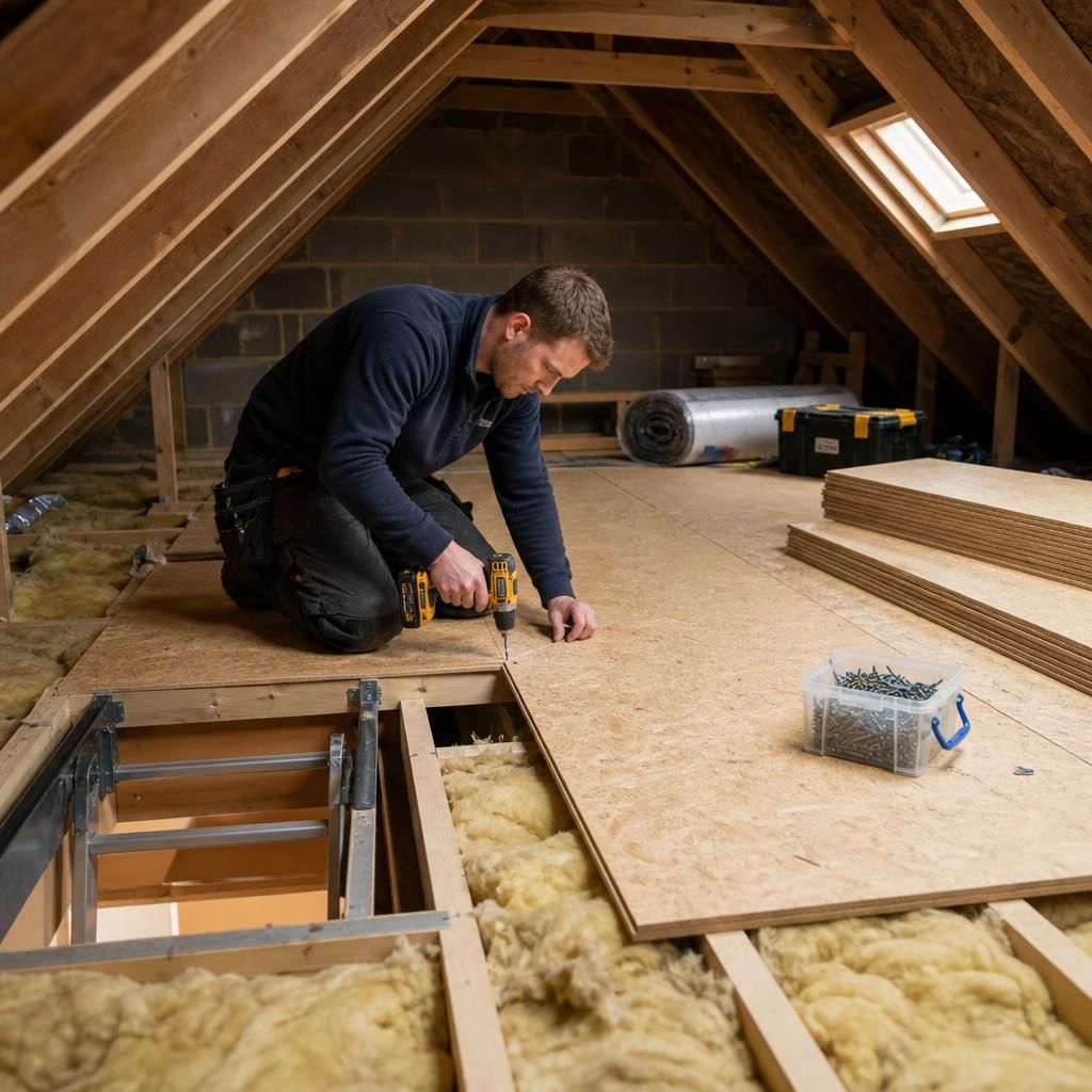 Electric loft ladder installation