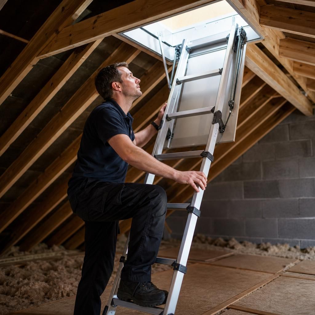 Simple folding loft ladder