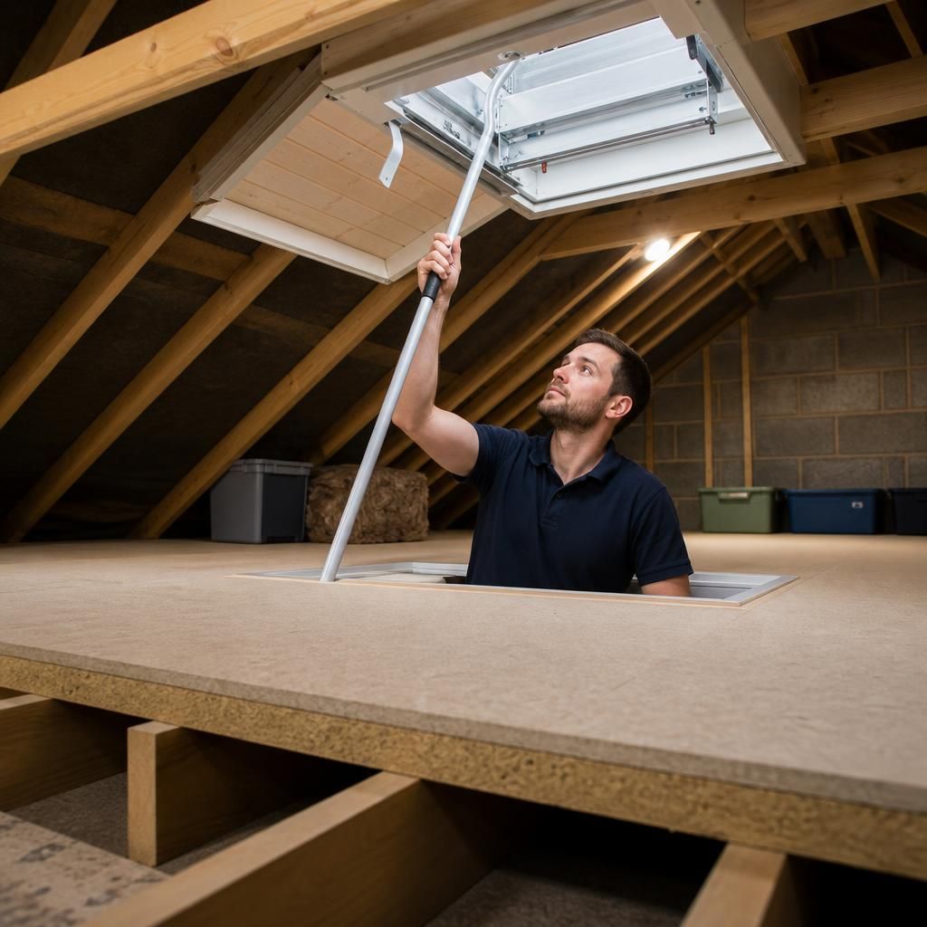 Electric loft ladder installation