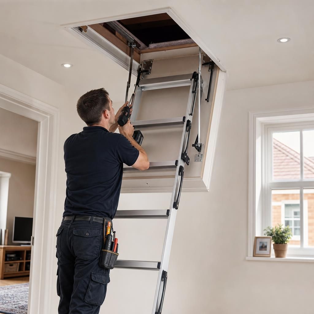 Professional installation of a loft ladder