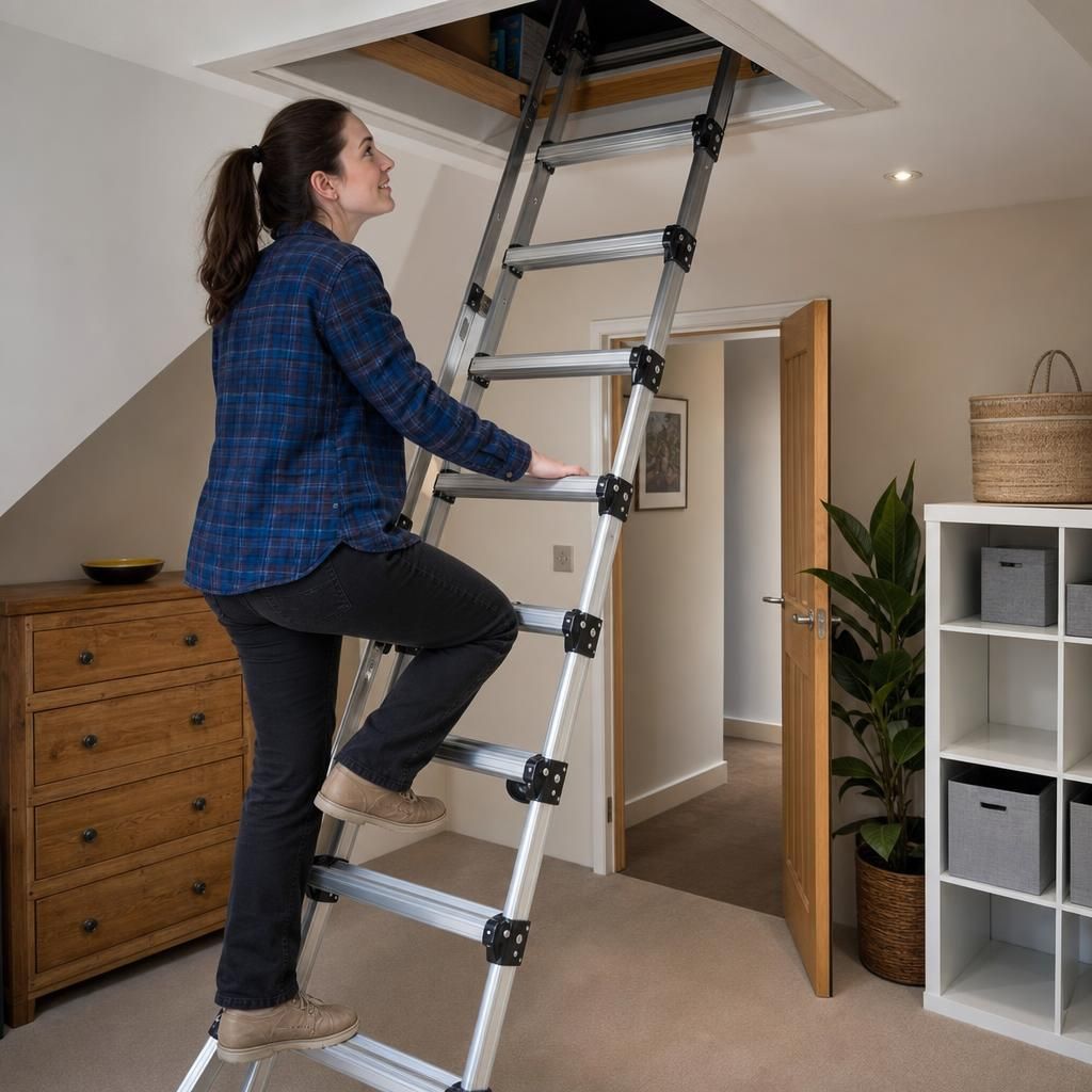 Weight test of a loft ladder