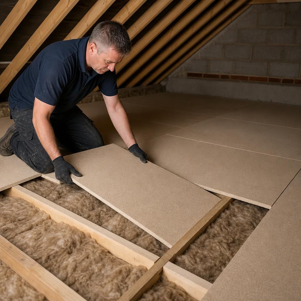 Secure storage area with robust loft boards