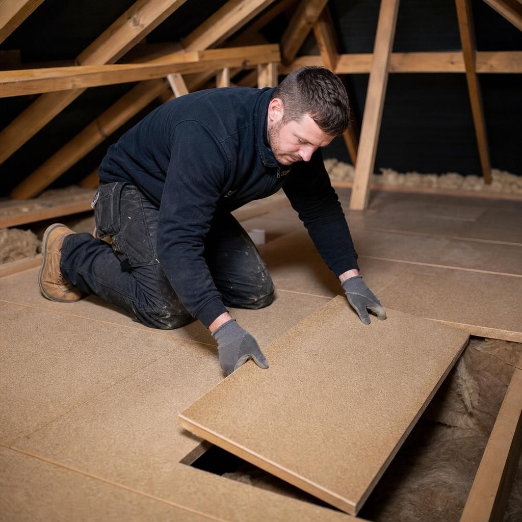 Loft boards showcasing insulation integration