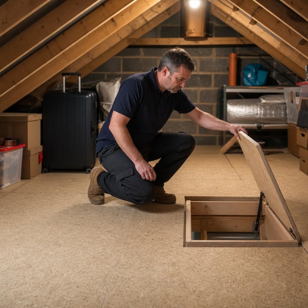 Illustration of a raised loft boarding system installation
