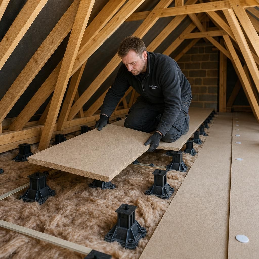 Example of a raised loft boarding system
