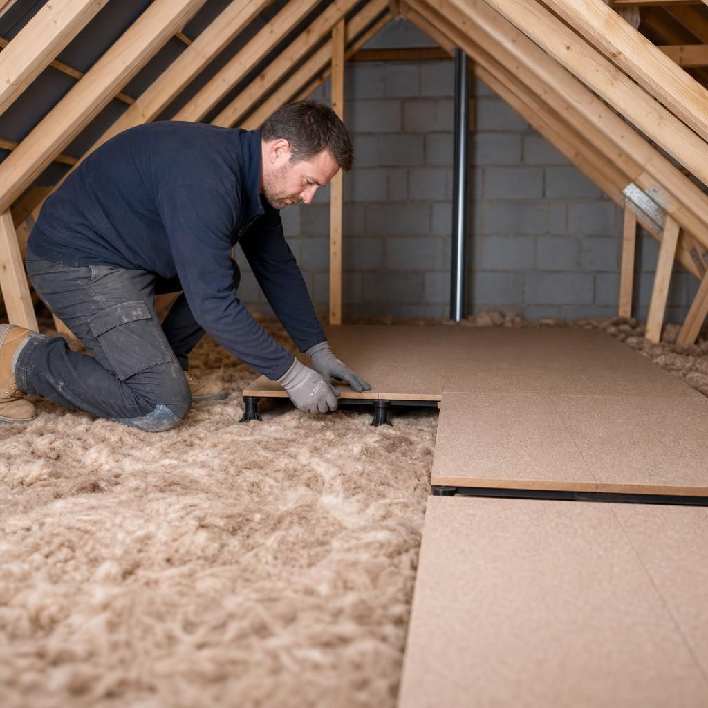 Professional installing loft boarding