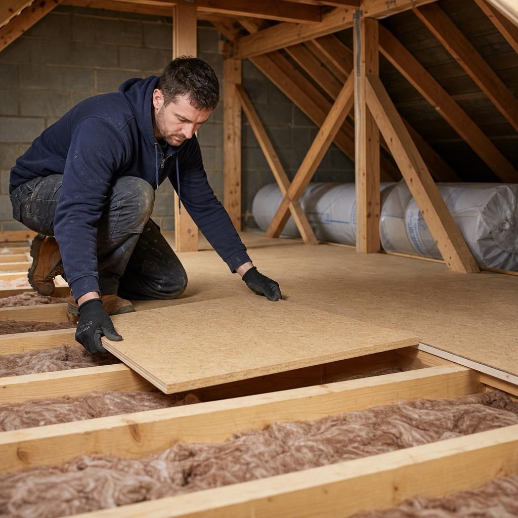 Person measuring the loft space