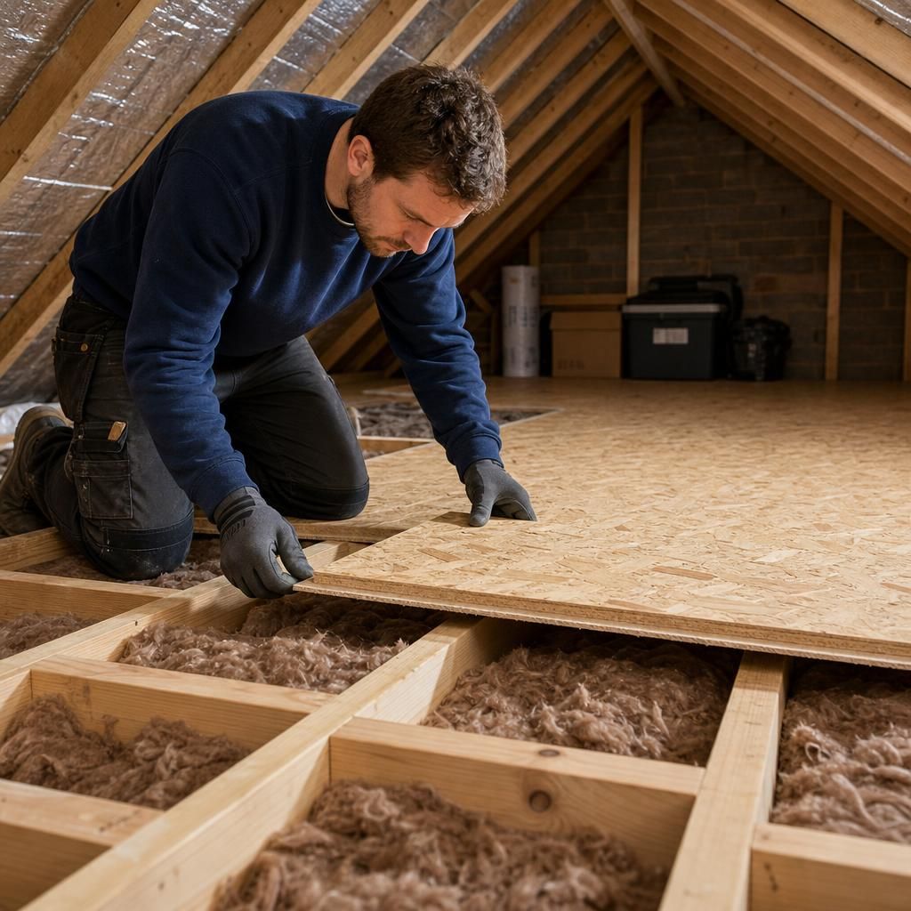 Loft with visible electrical wiring