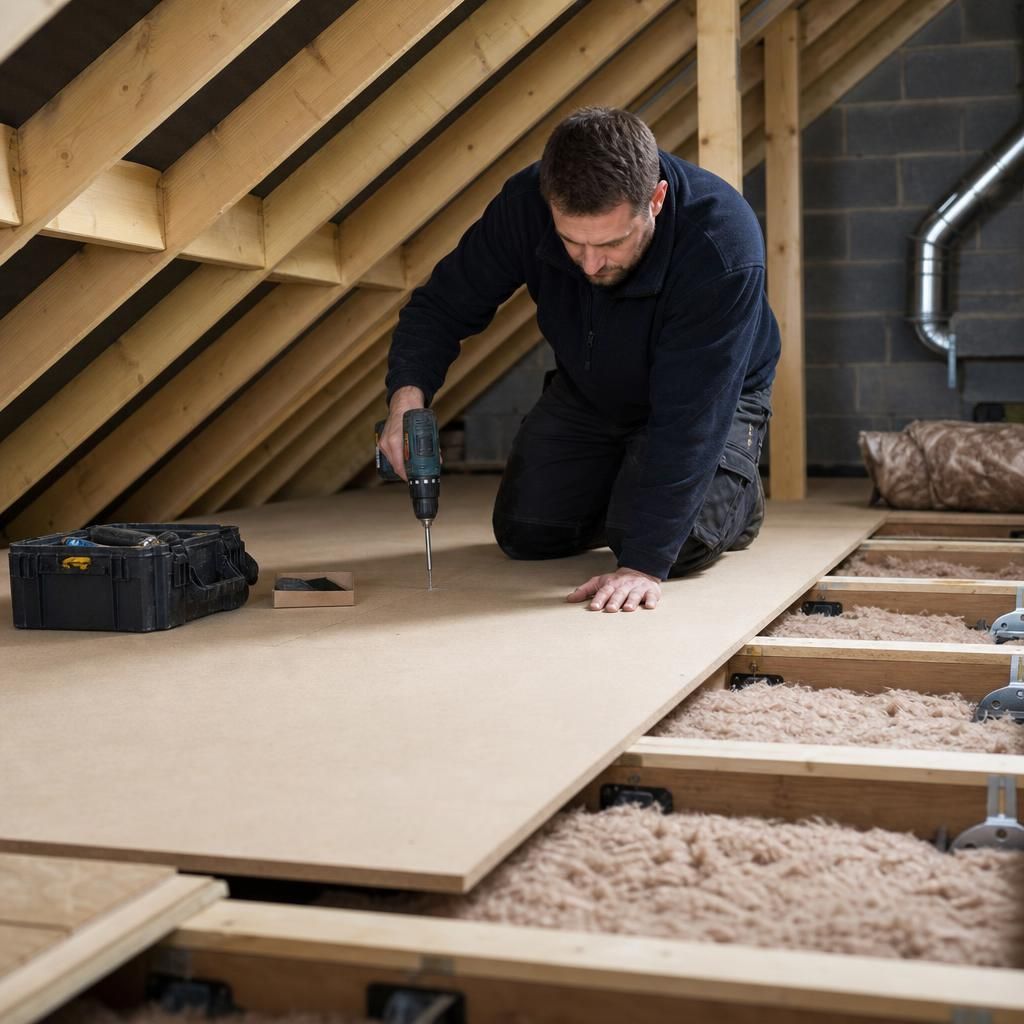 Loft Joist Boarding with Insulation