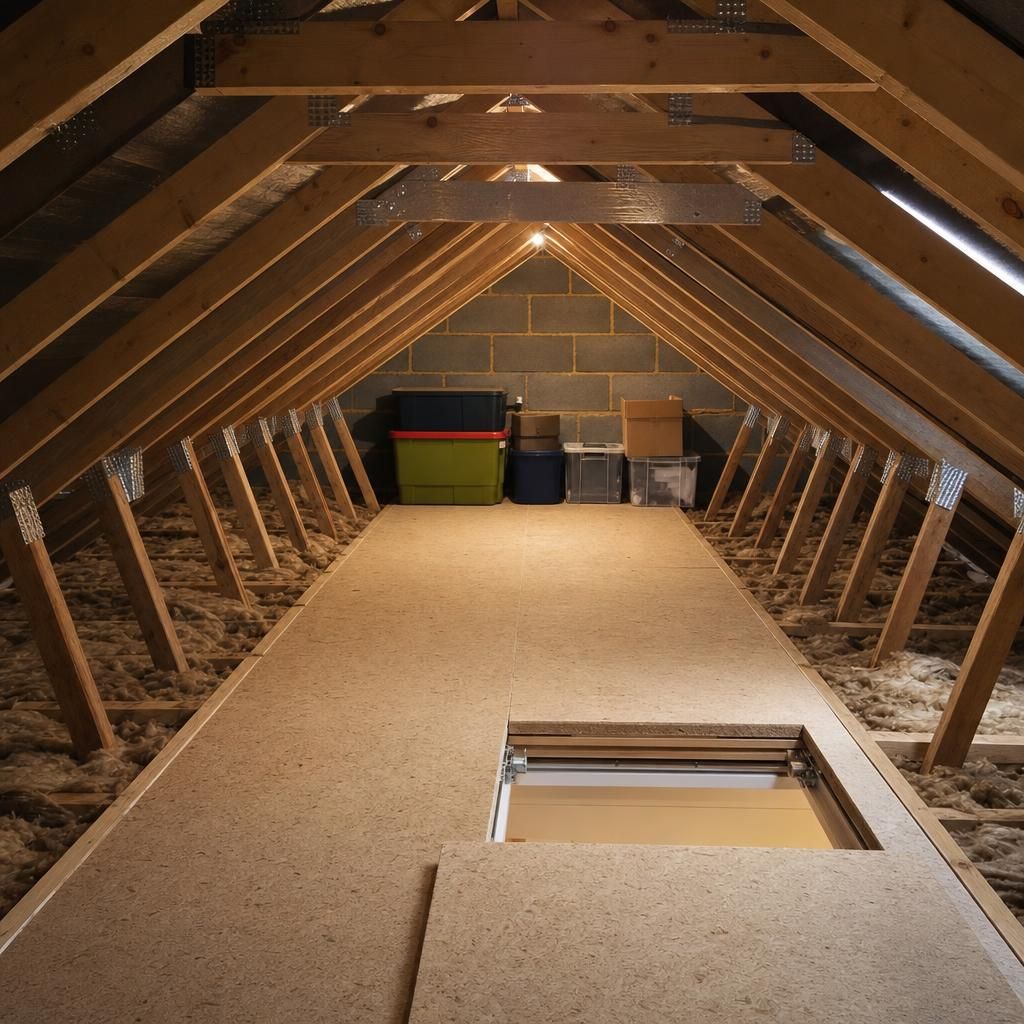 Clutter-Free Attic with Loft Boarding