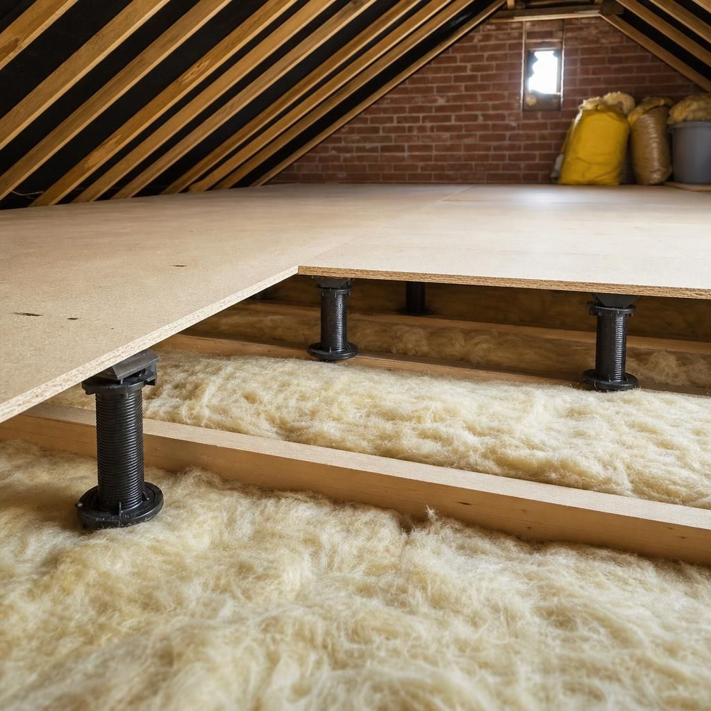 Durable Loft Legs supporting loft boards