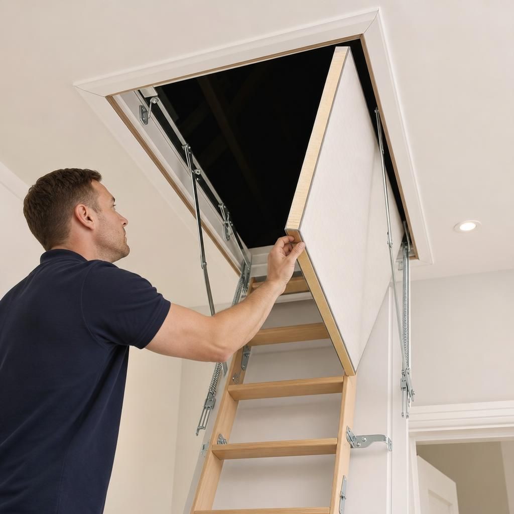 Push-up insulated loft hatch
