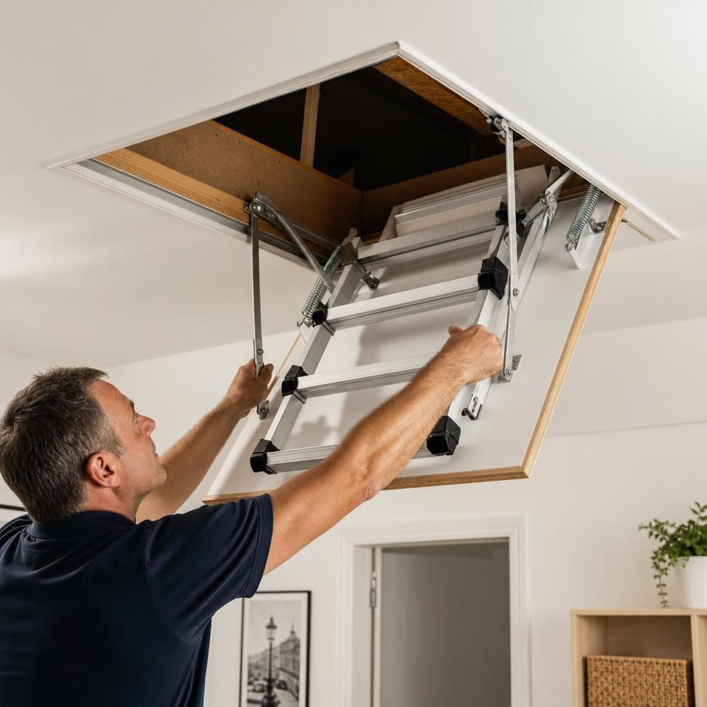 Installation of an insulated loft hatch