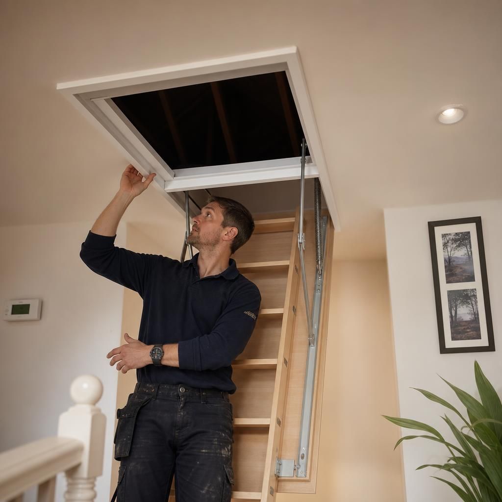 Electric loft ladder installation