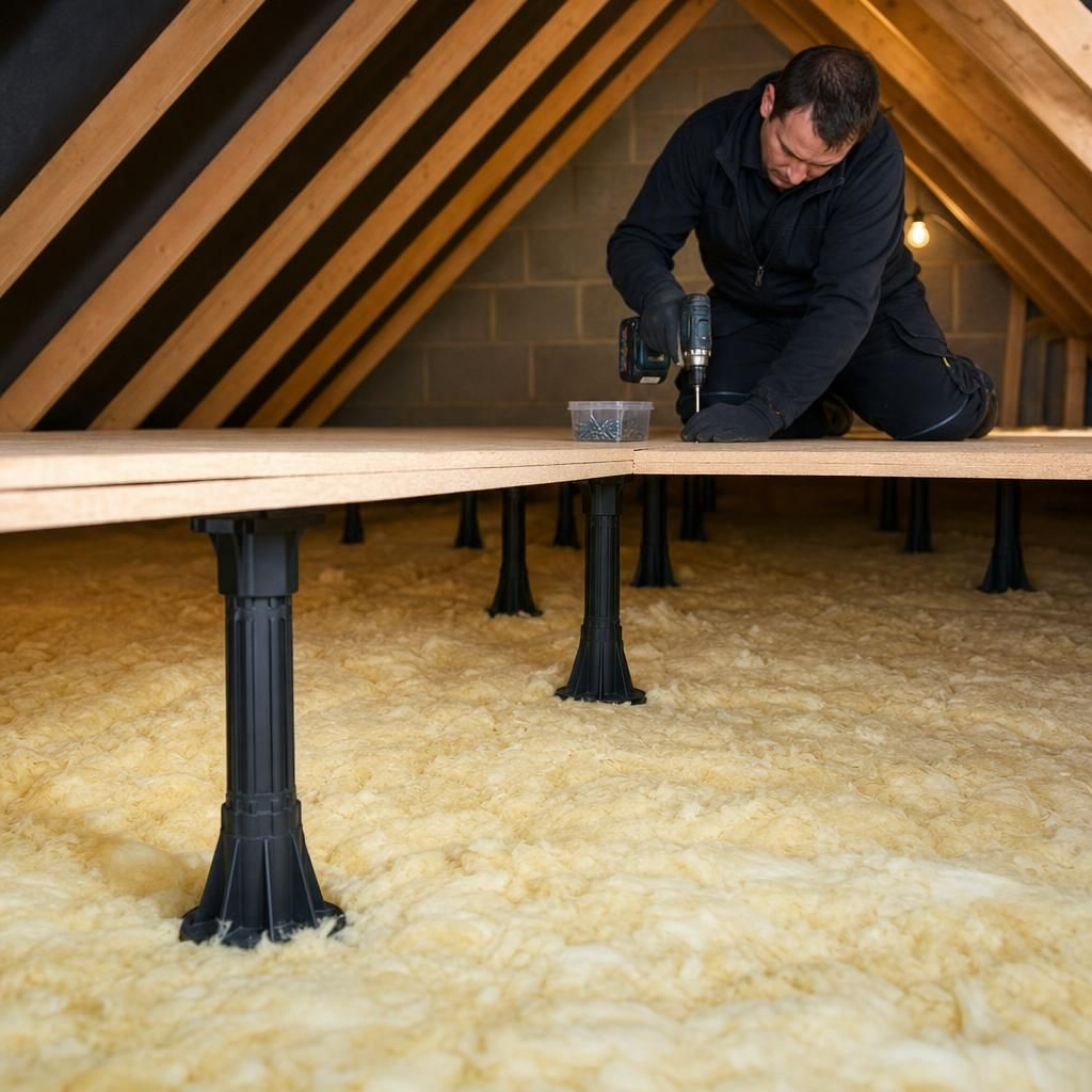 Strong and durable loft flooring with supports