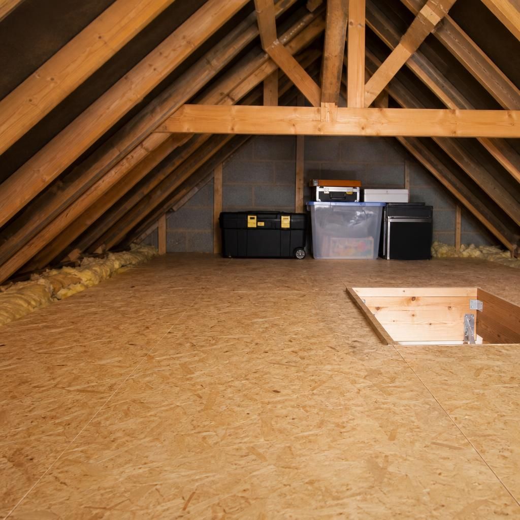 Custom cutting loft boards to fit attic space