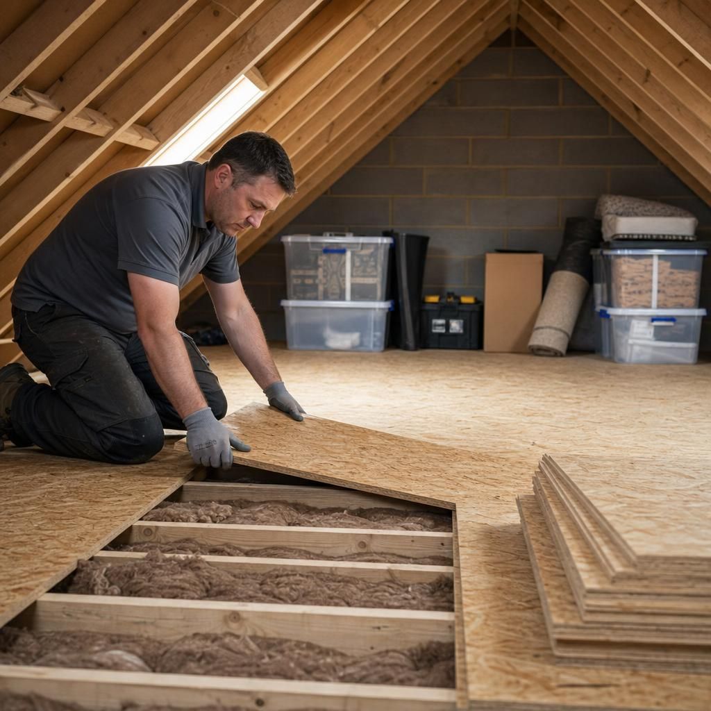 Items stored on OSB loft flooring