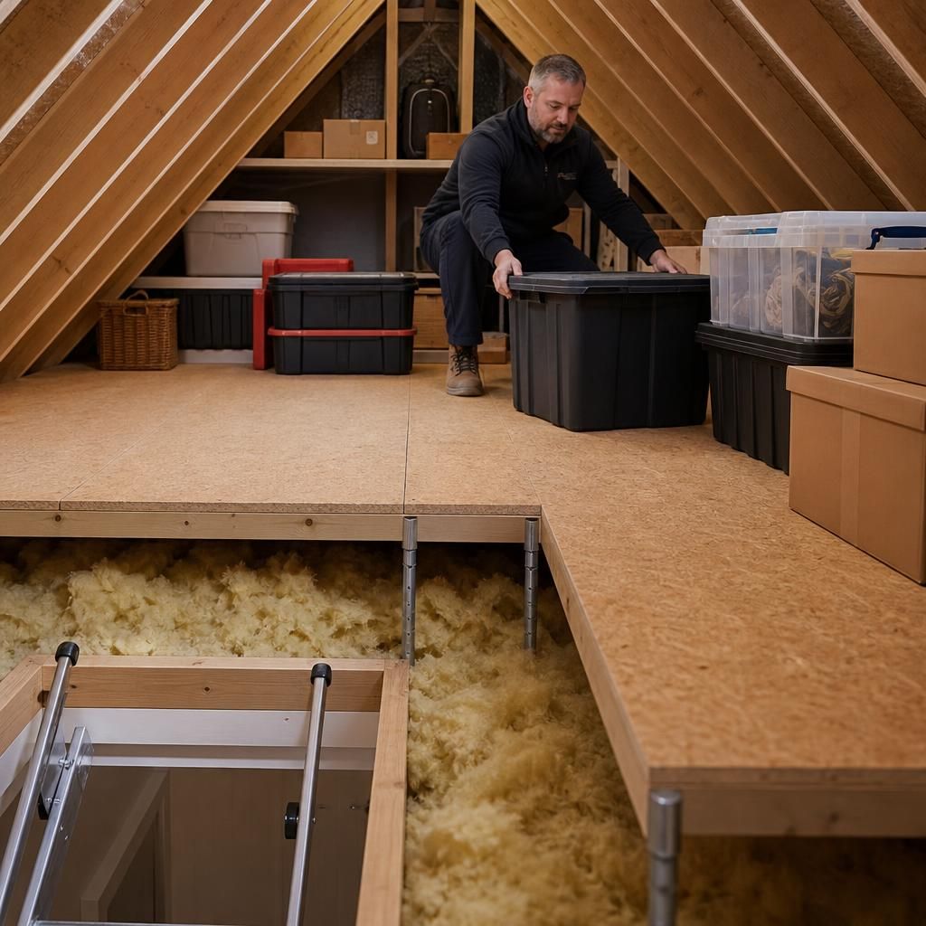 Illustration showing headroom clearance in a loft