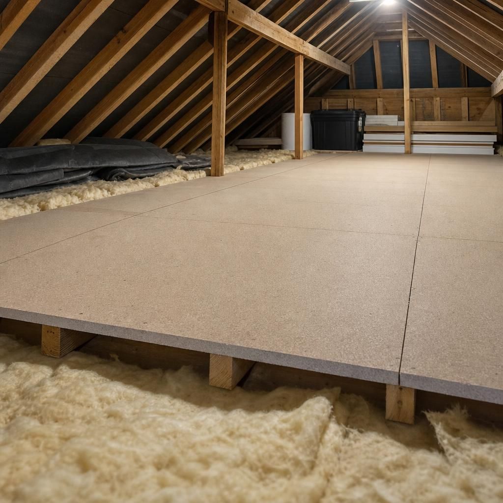 Example of raised loft boarding