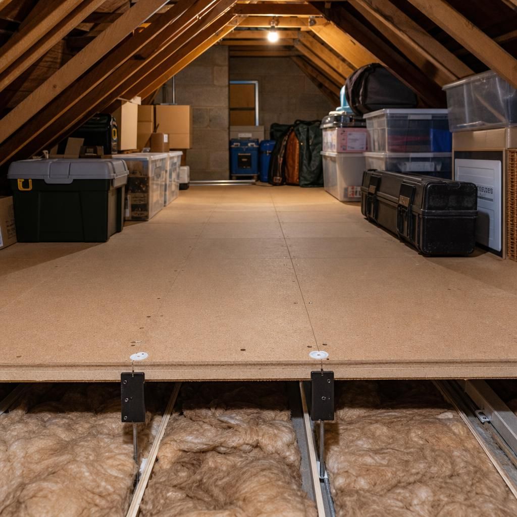 Professional installing loft storage platform