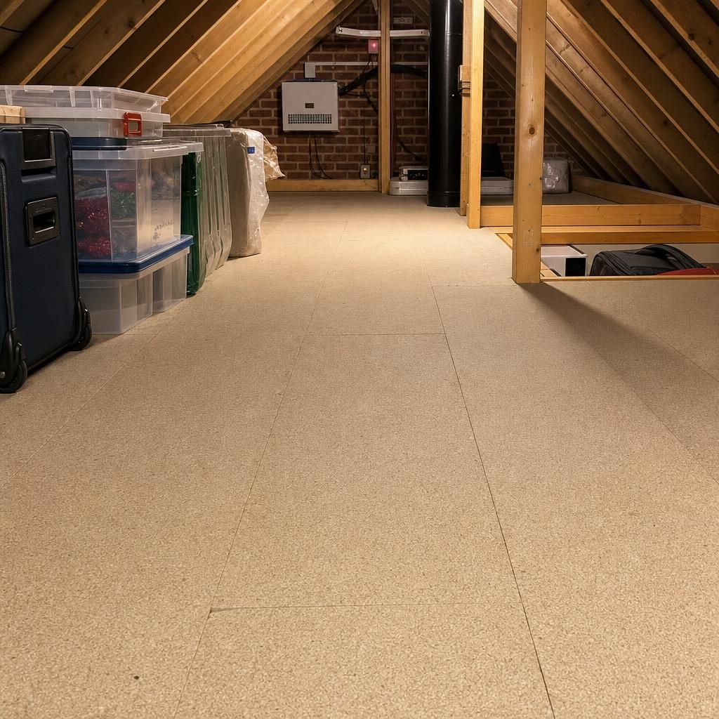 Water droplets on moisture-resistant loft board