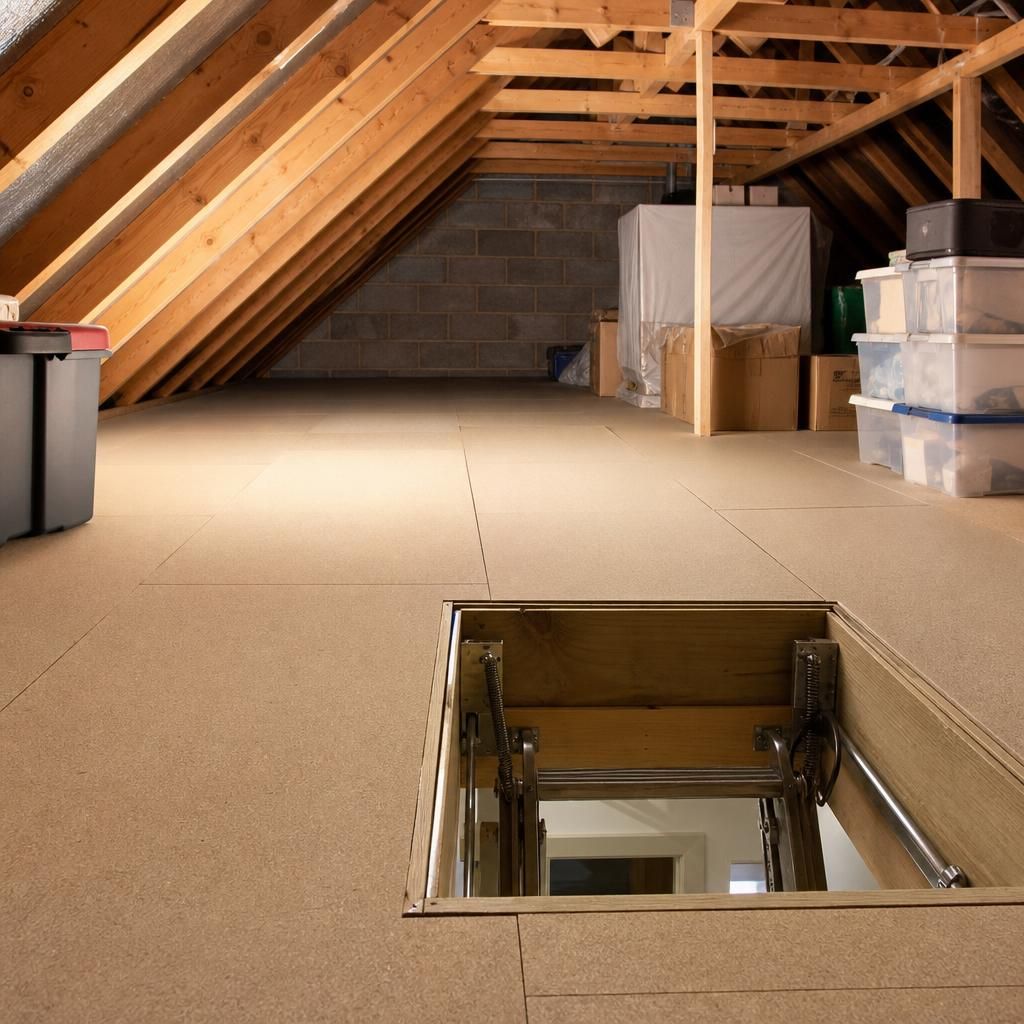 Secured storage in loft with properly installed boards