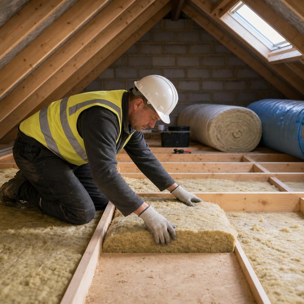 Glass wool insulation installation