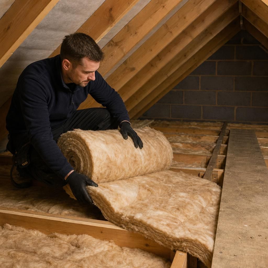 Loose-fill insulation in an attic space
