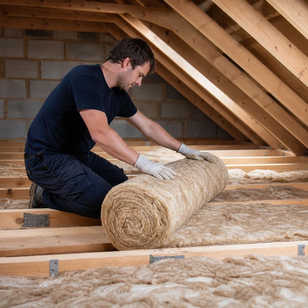 Modern electric loft ladder in use