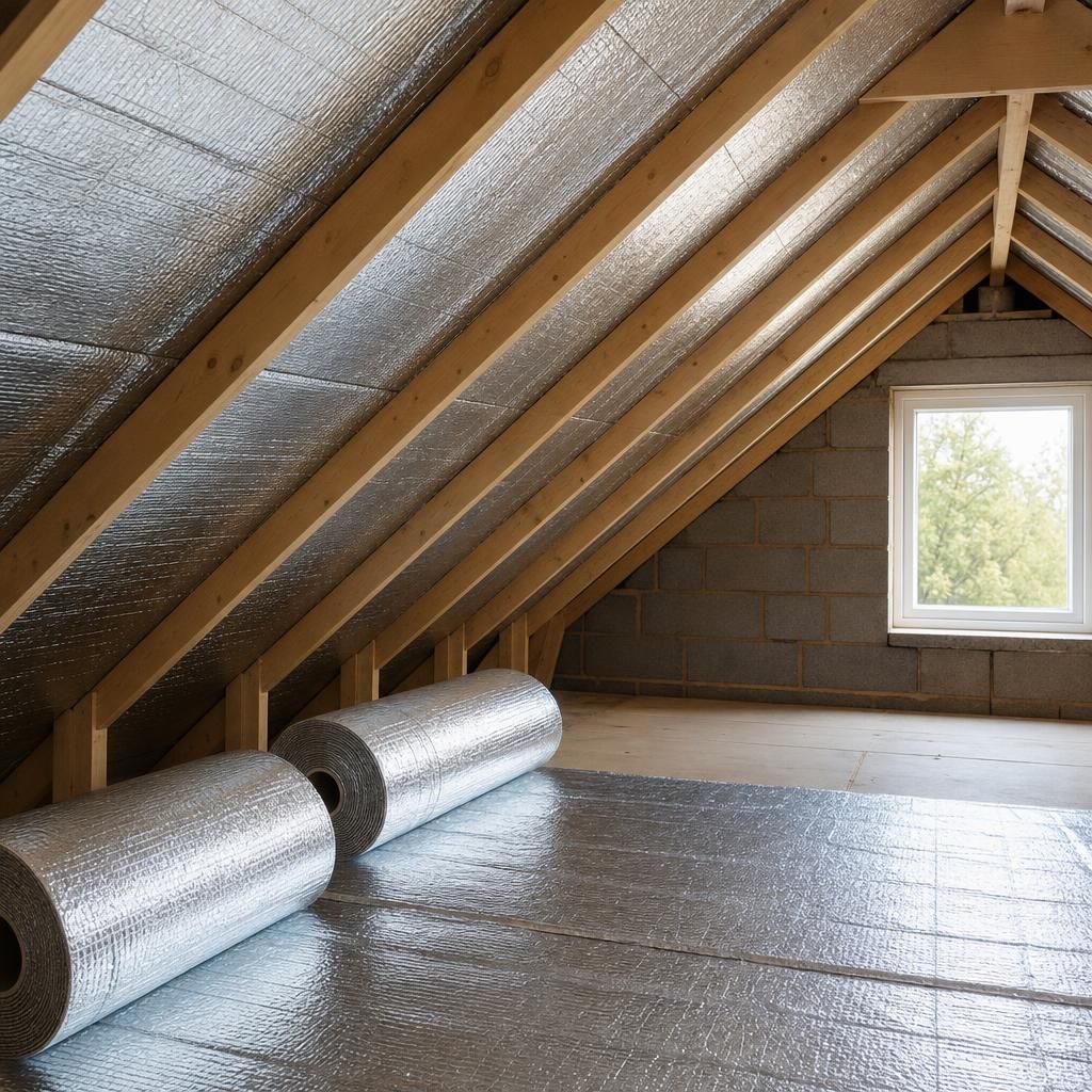 Rolls of foil insulation material
