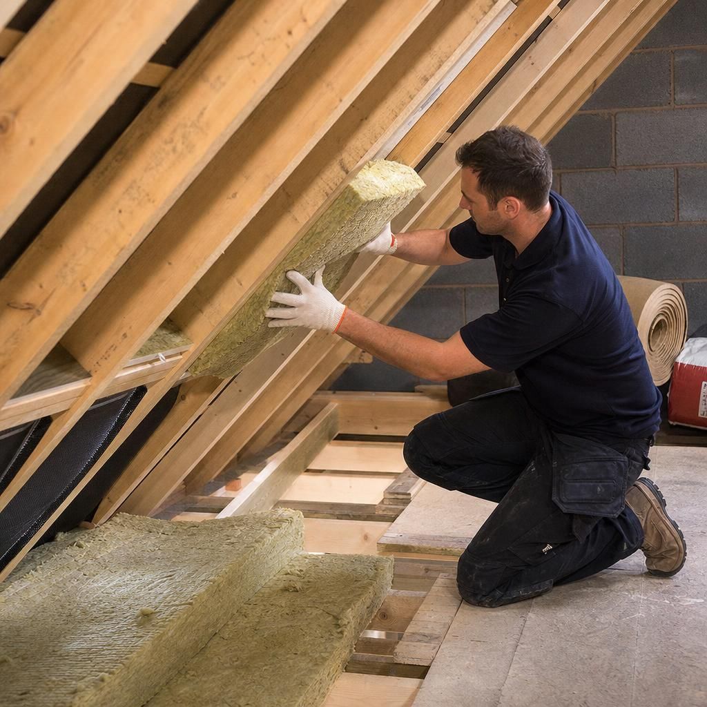 Soundproof loft with insulated rafters