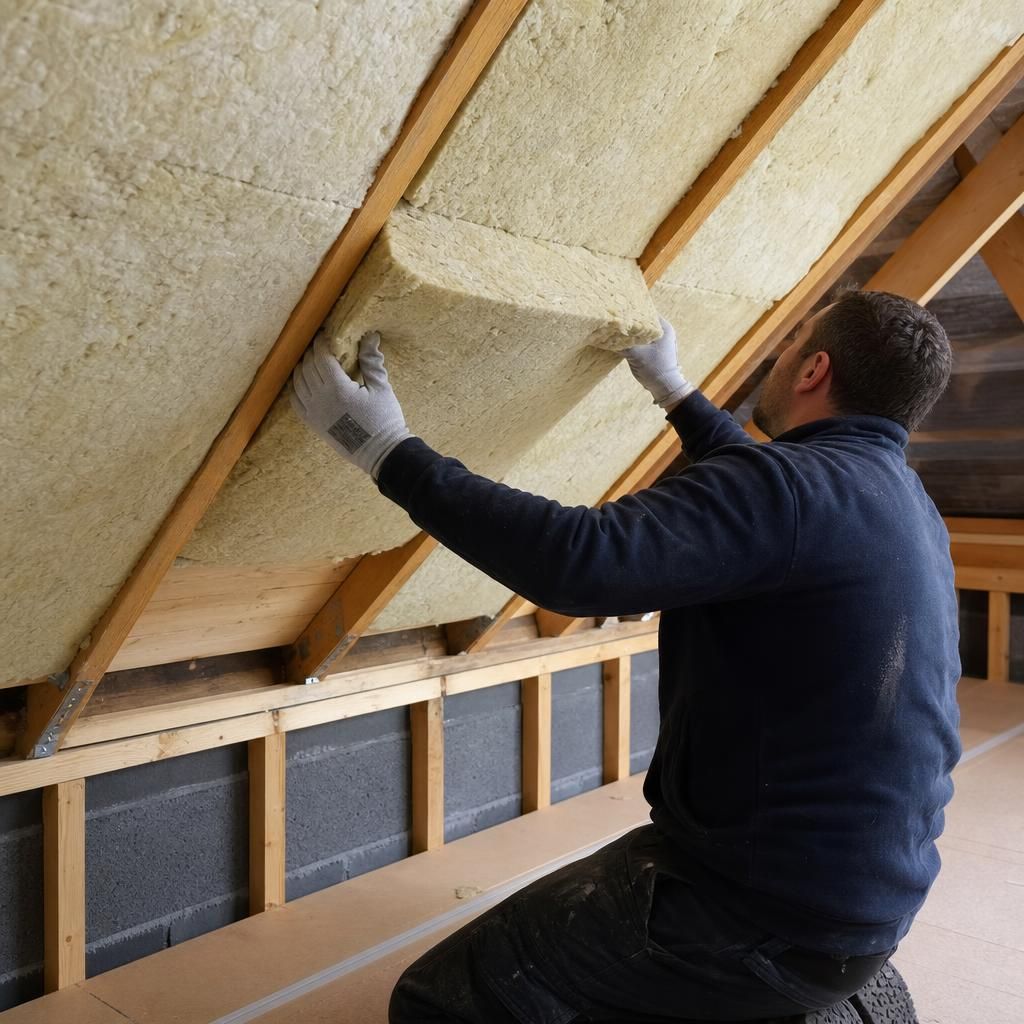 Soundproof insulation in a ceiling
