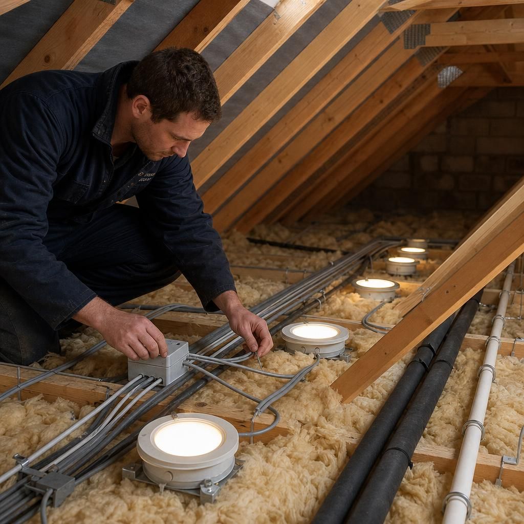 Insulated pipes in a loft