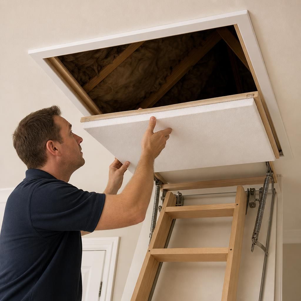 Loft Hatch with Integrated Drop-Down Ladder