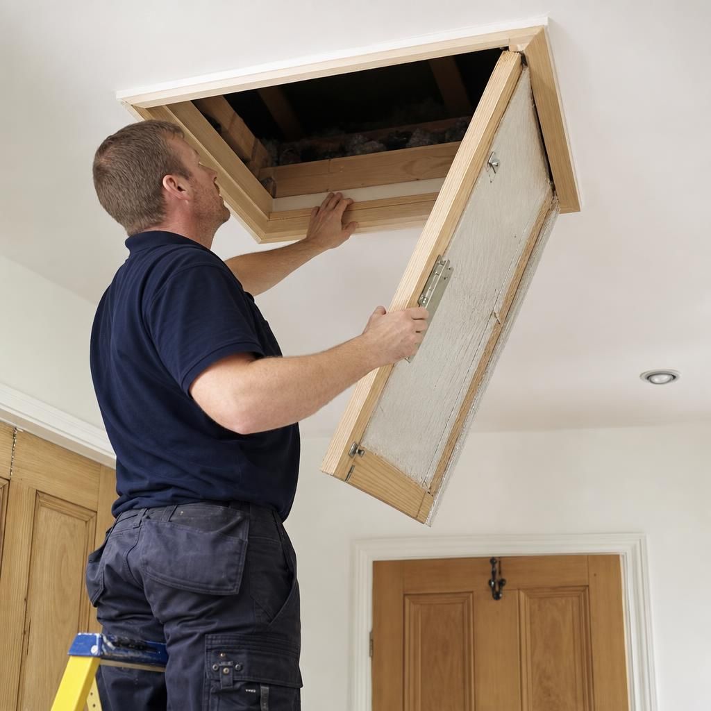 Hinged loft door