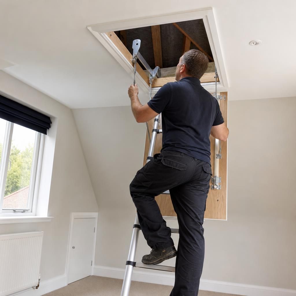 Electric loft ladder providing access