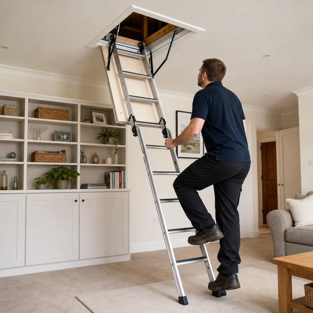 Electric loft ladder extending