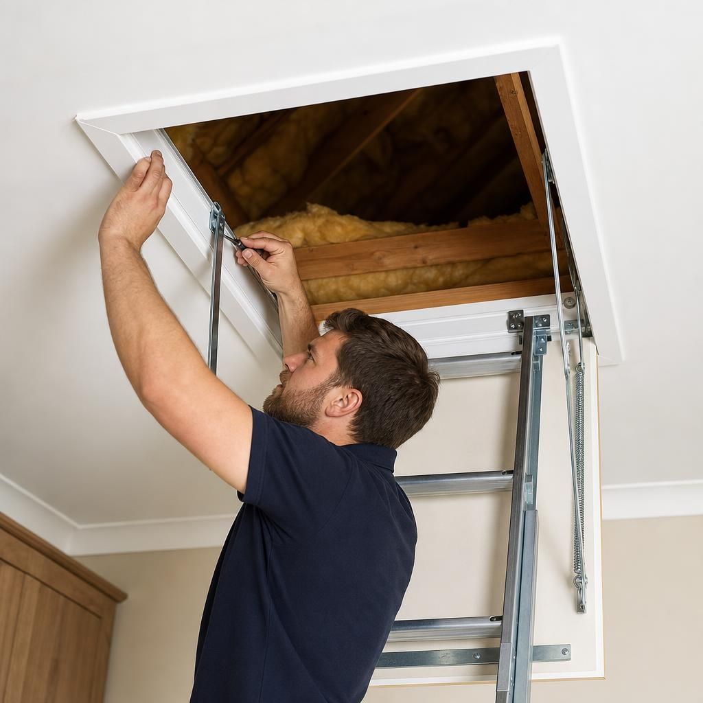 Insulated loft hatch combatting drafts