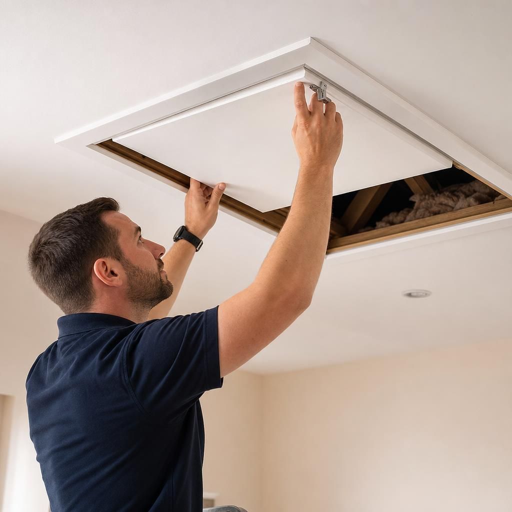 Properly sealed loft hatch to prevent drafts