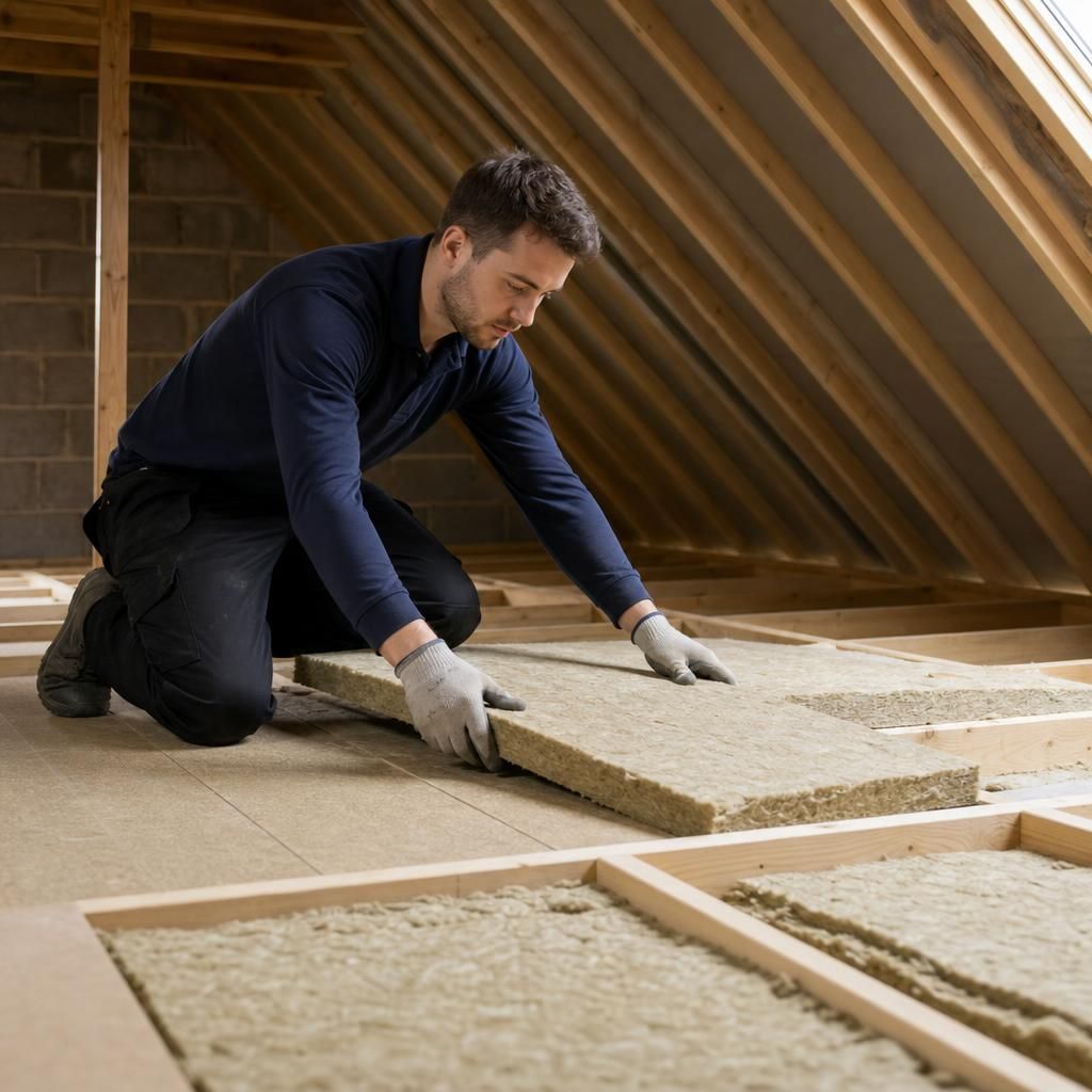 OSB loft boards fitted in an attic