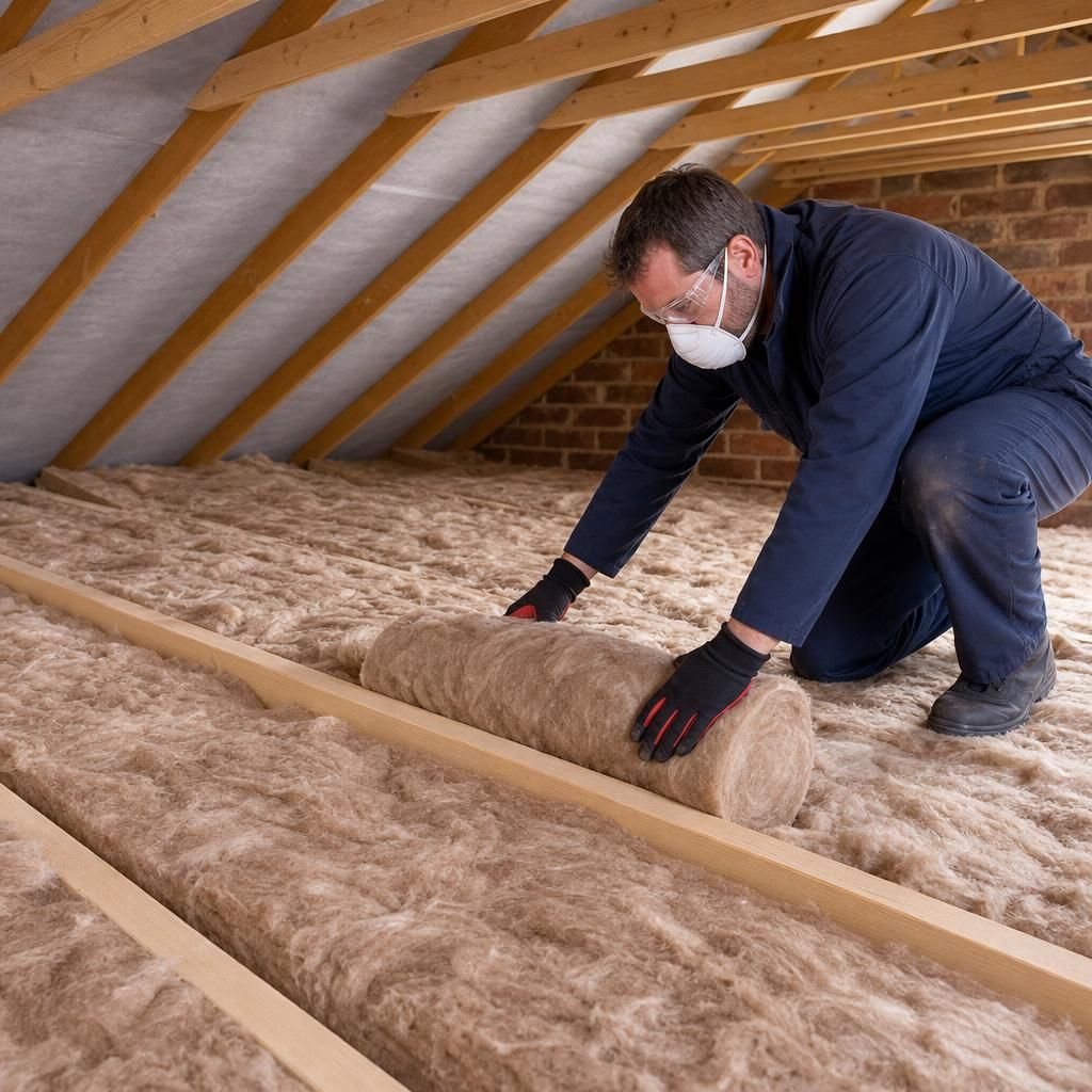Retractable loft ladder accessing an attic