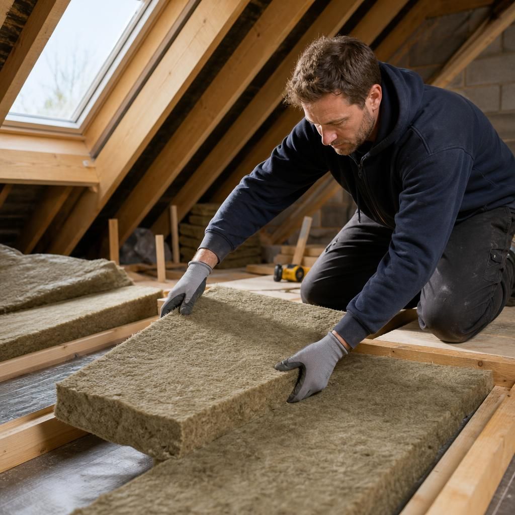A close-up view of a U-Value insulation board
