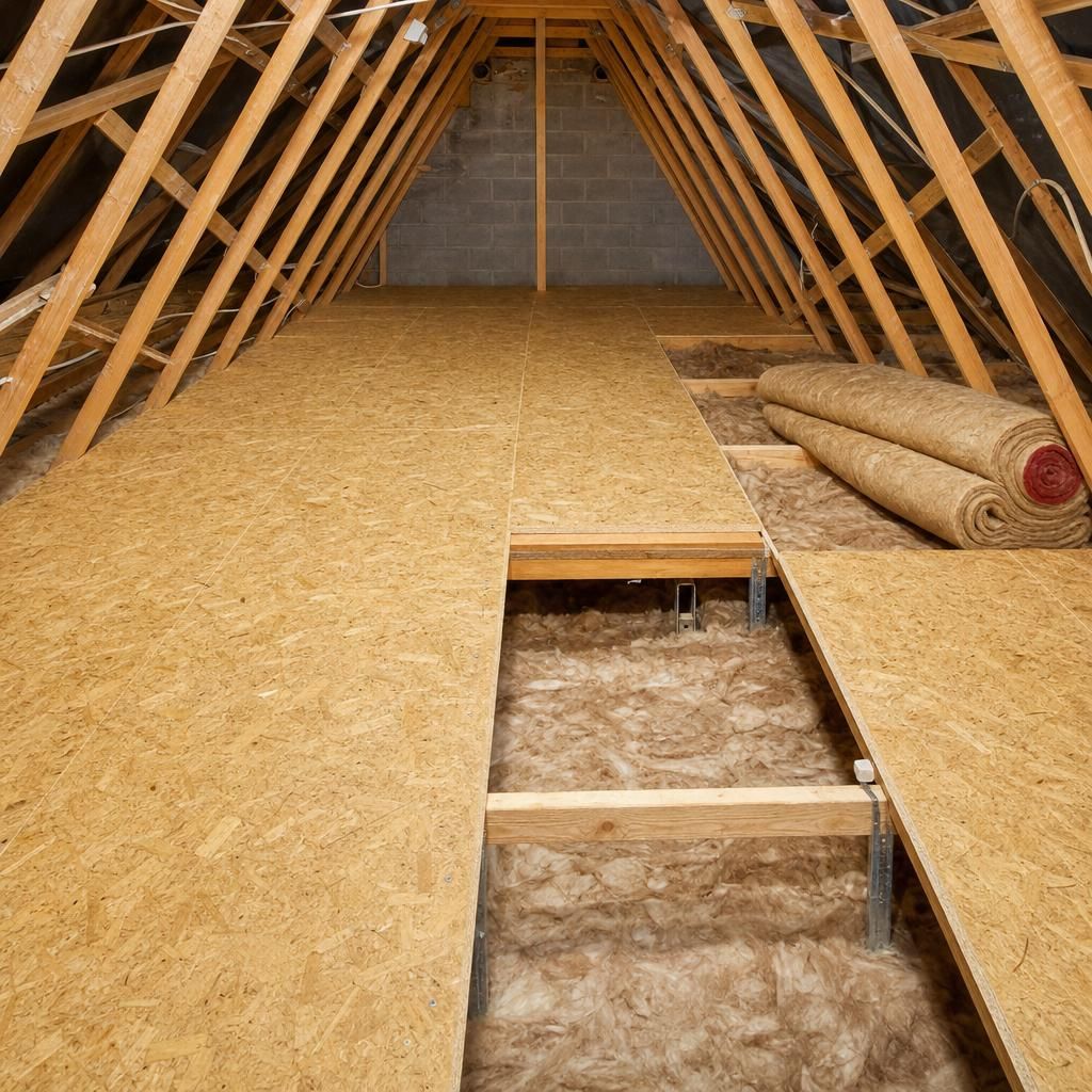 Installation of Loft Leg System for Insulation Support