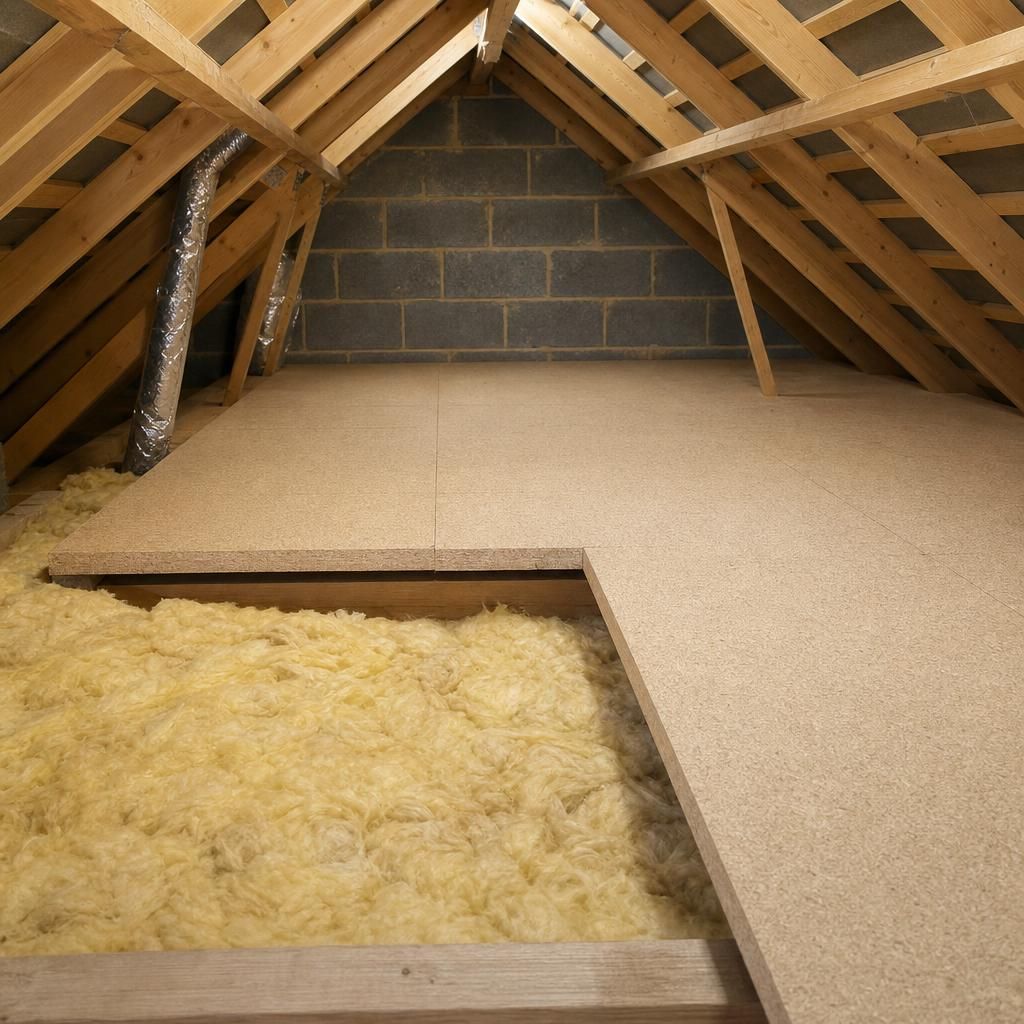 Electric Loft Ladder Connected to Insulated Loft Hatch