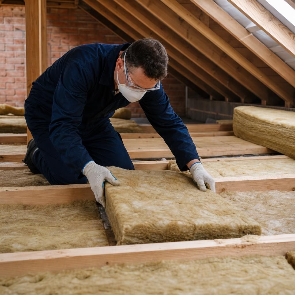 Various insulation materials like fibreglass, mineral wool, and rigid foam
