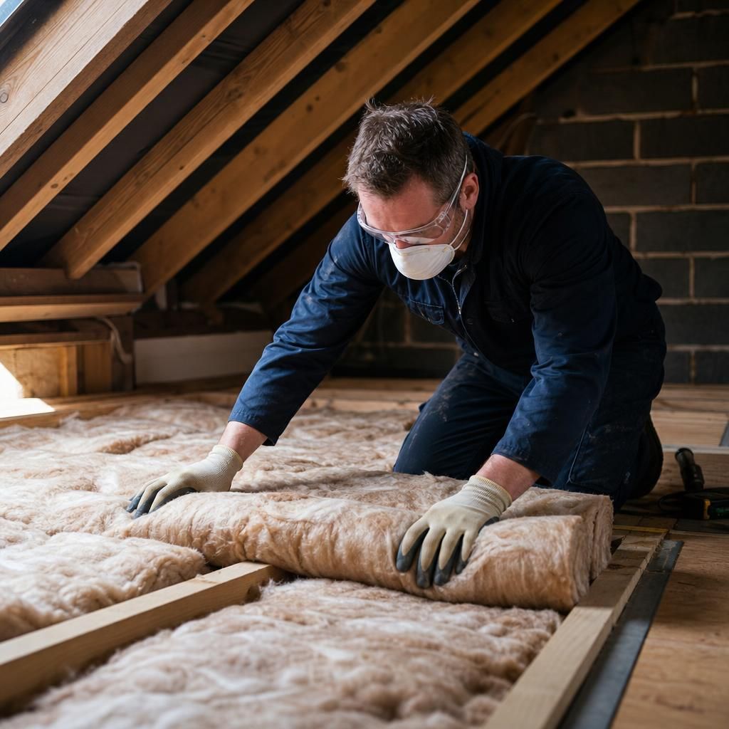 Illustration showing various methods of loft insulation installation