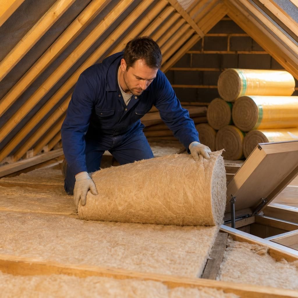 An illustration of a house benefiting from loft insulation