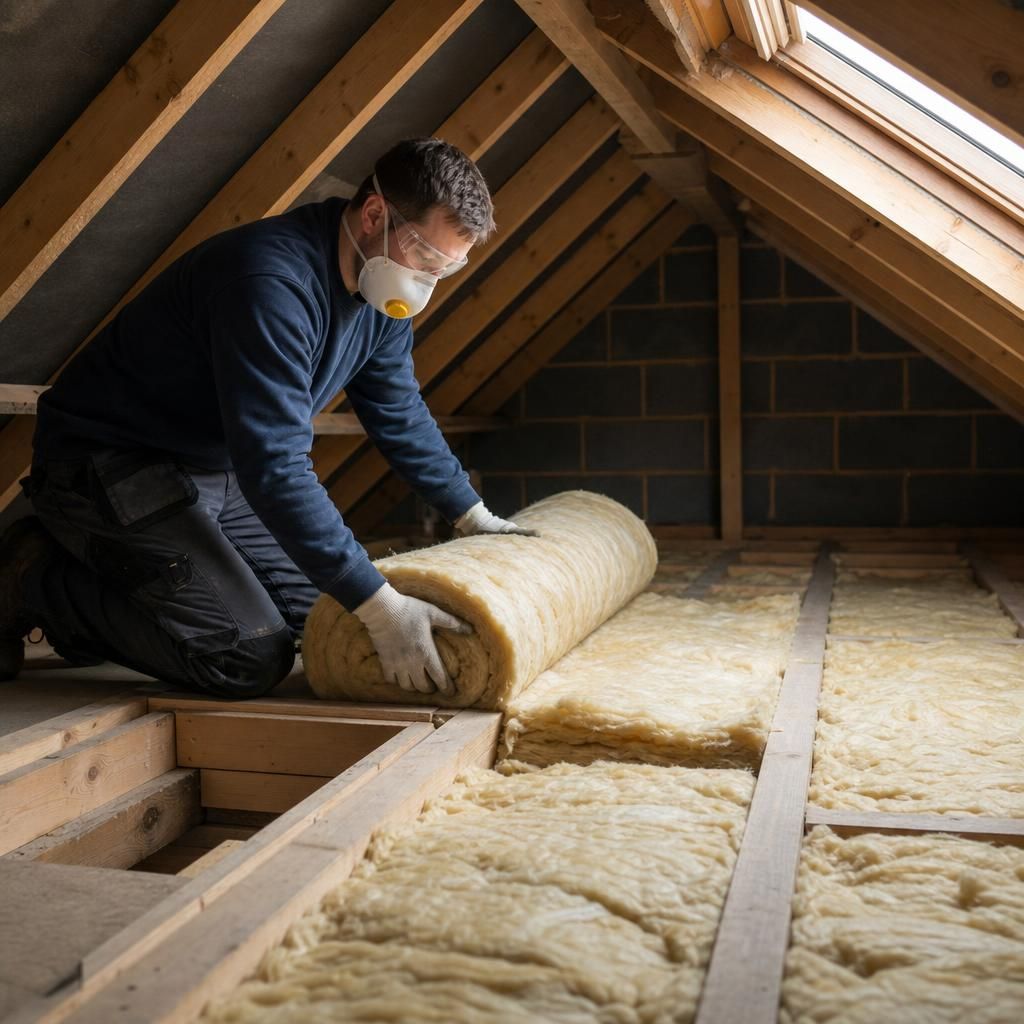 Rigid foam boards in a loft