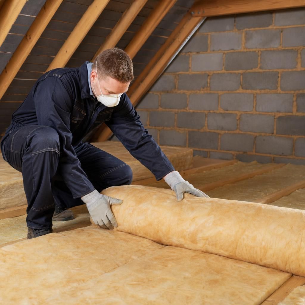 Rolls of mineral wool insulation