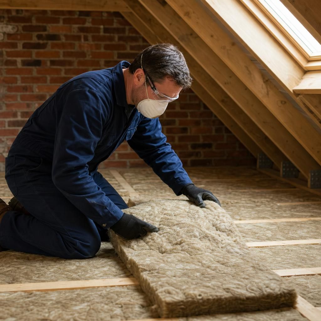 Professional installing loft ladder